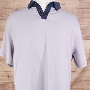 Rhone Polo Shirt Mens 2XL Purple Solid Stretch Performance Tagless Knit Golf